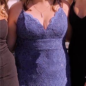 Blue sparkle prom dress